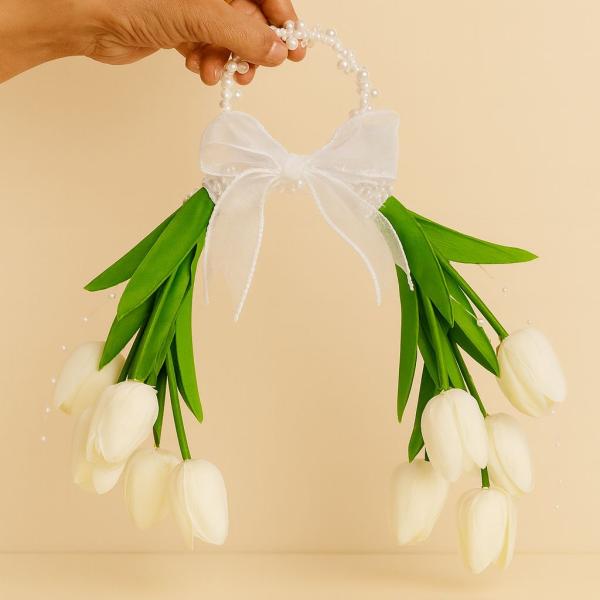 White Tulip Bridal Bouquet